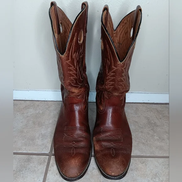 RED WING PECOS Men's Size 13 B Western Boots 9812 Cowboy Brown Leather Made USA - Picture 3 of 12